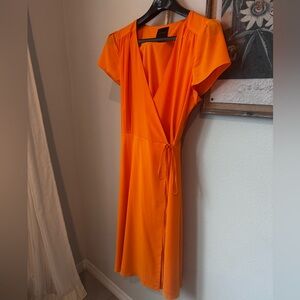 Alex Marie tangerine yellow wrap dress size 16